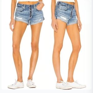 We The Free Rolled Cuff Cut Off Denim Jean Shorts Size 28 Button Fly